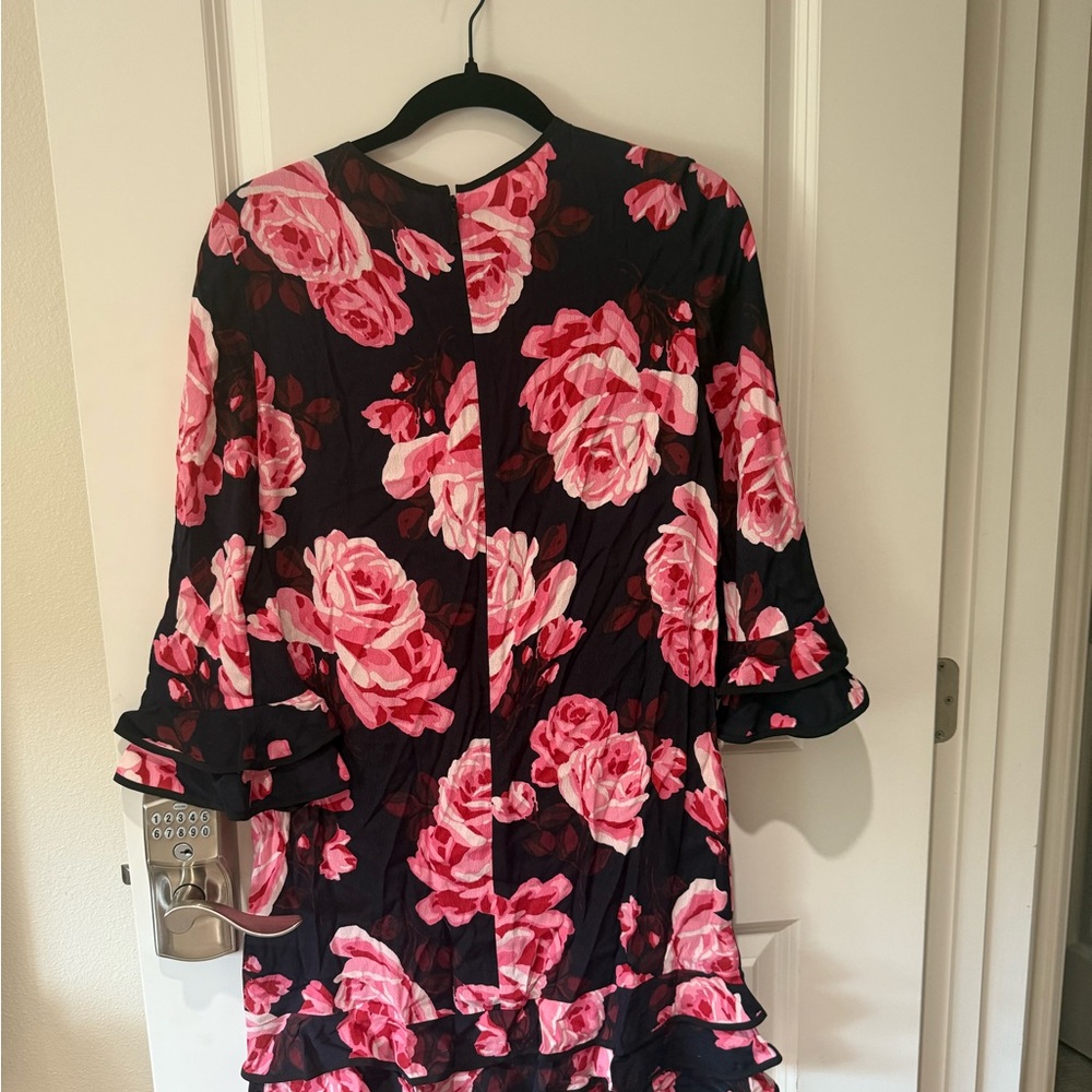 Kate Spade Women's Size S Rambling Roses Rosa Ruffle Hem Shift Dress - Picture 4 of 7